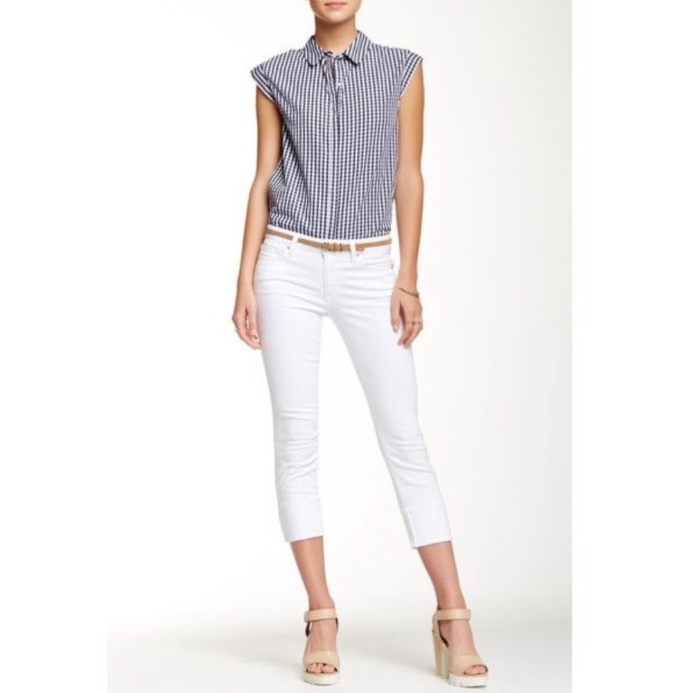 Joe’s Jeans White Cuffed Distressed Hem Jeans